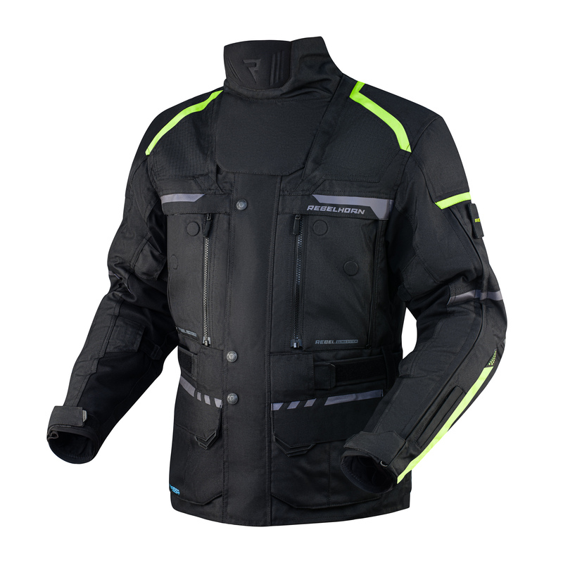 KURTKA MOTOCYKLOWA TEKSTYLNA REBELHORN CUBBY 4 BLACK FLUO YELLOW