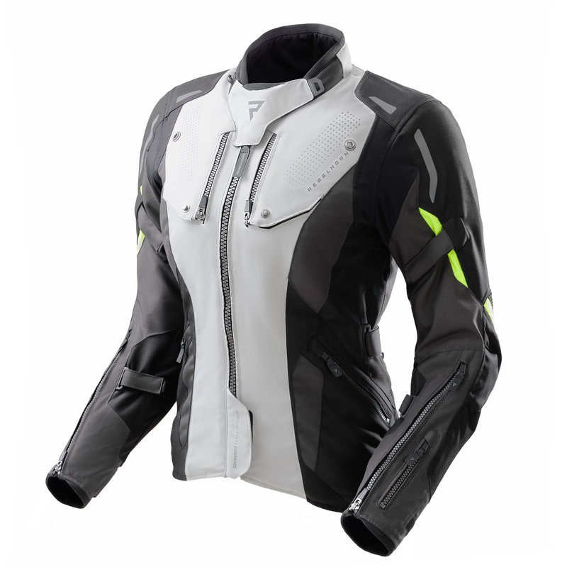 KURTKA MOTOCYKLOWA TEKSTYLNA DAMSKA REBELHORN HIKER 4 BLACK GREY FLUO YELLOW WXS