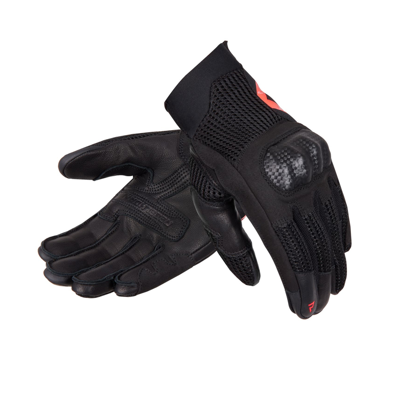RĘKAWICE MOTOCYKLOWE REBELHORN GAP 3 BLACK FLUO RED