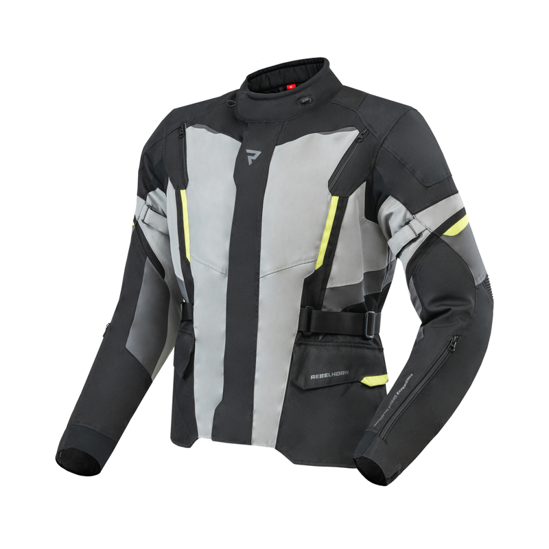 KURTKA MOTOCYKLOWA TEKSTYLNA REBELHORN SCOUT BLACK GREY FLUO YELLOW
