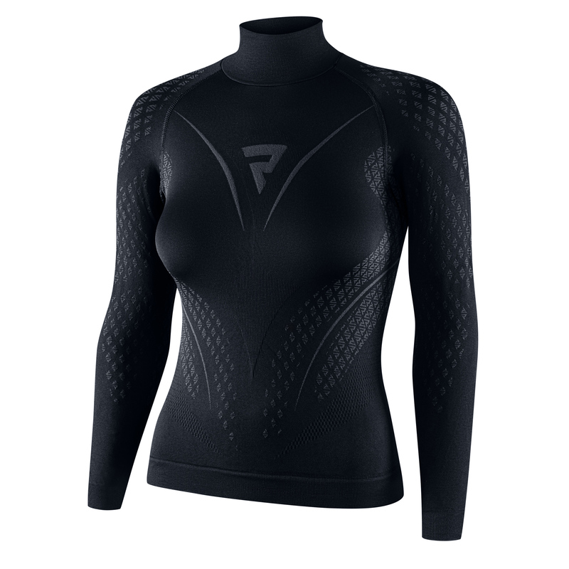 KOSZULKA TERMOAKTYWNA Z DŁUGIM RĘKAWEM DAMSKA REBELHORN THERM 2 BLACK GREY WS