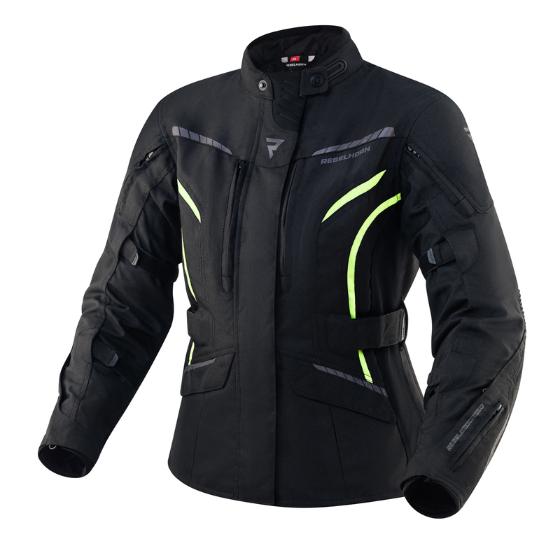 KURTKA MOTOCYKLOWA TEKSTYLNA DAMSKA REBELHORN HIKER 3 BLACK FLUO YELLOW WXXS