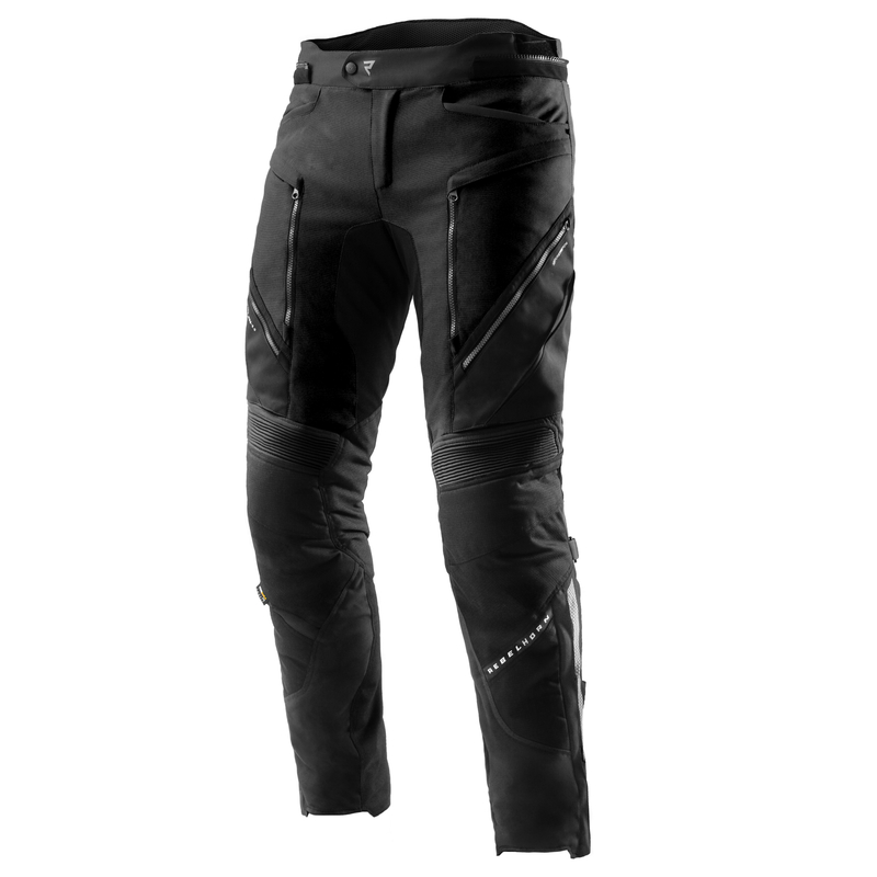 SPODNIE MOTOCYKLOWE TEKSTYLNE REBELHORN HARDY 3.0 BLACK (DŁUGA NOGAWKA)